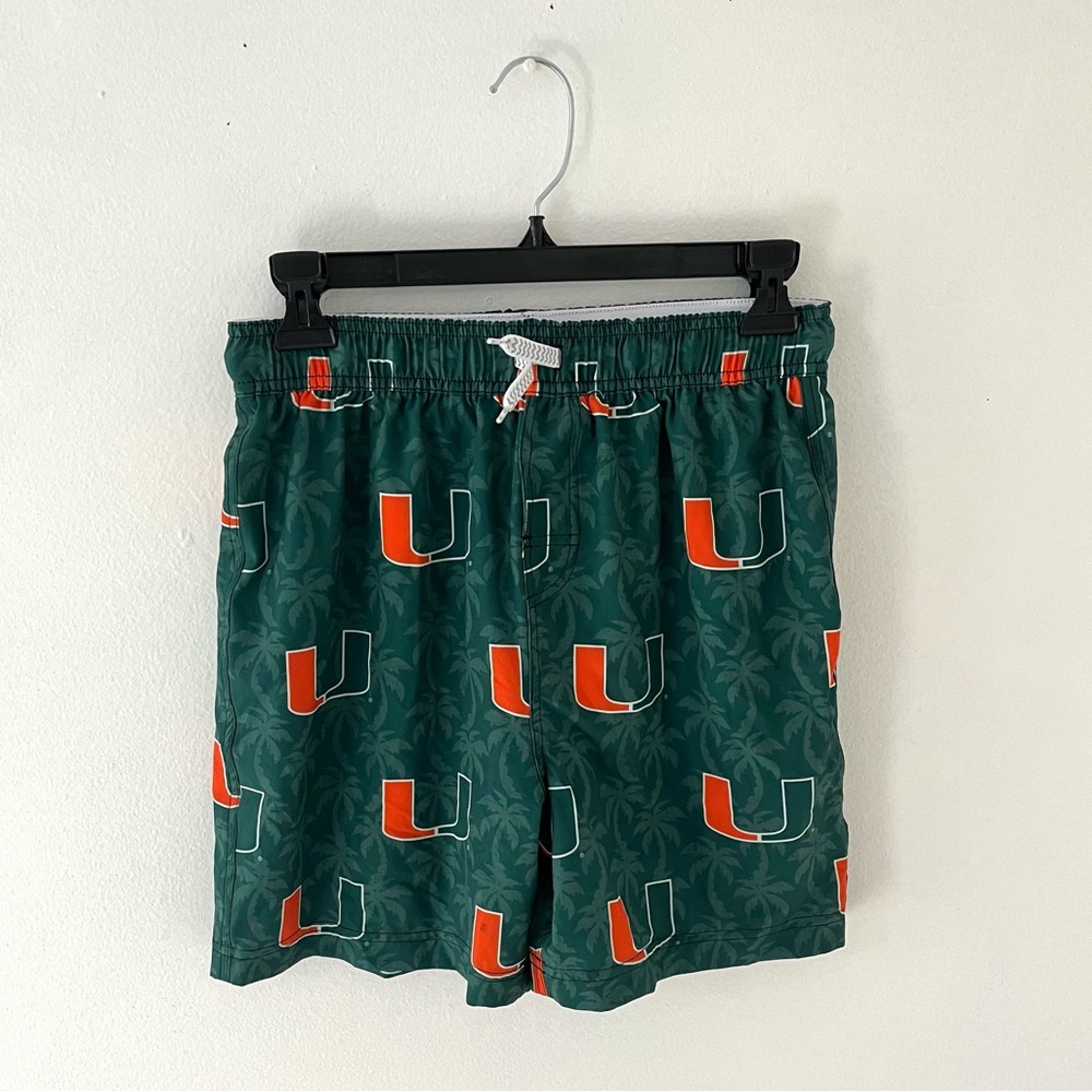 Youth Wes and Willy Miami Hurricanes Palm Tree Swim Shorts, Size: XL (18-20)